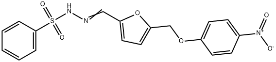 N-[(Z)-[5-[(4-nitrophenoxy)methyl]furan-2-yl]methylideneamino]benzenesulfonamide 化学構造式