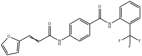4-[[(E)-3-(furan-2-yl)prop-2-enoyl]amino]-N-[2-(trifluoromethyl)phenyl]benzamide Structure