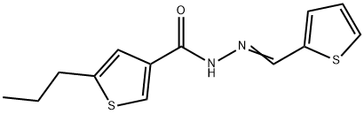 5-propyl-N-[(E)-thiophen-2-ylmethylideneamino]thiophene-3-carboxamide 化学構造式