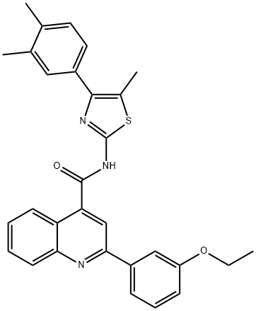 N-[4-(3,4-dimethylphenyl)-5-methyl-1,3-thiazol-2-yl]-2-(3-ethoxyphenyl)quinoline-4-carboxamide Structure