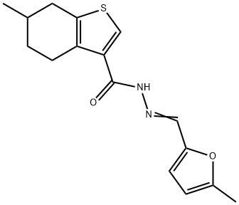 6-methyl-N-[(E)-(5-methylfuran-2-yl)methylideneamino]-4,5,6,7-tetrahydro-1-benzothiophene-3-carboxamide,522620-57-1,结构式