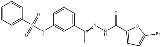 N-[(E)-1-[3-(benzenesulfonamido)phenyl]ethylideneamino]-5-bromofuran-2-carboxamide Structure