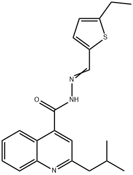 N-[(E)-(5-ethylthiophen-2-yl)methylideneamino]-2-(2-methylpropyl)quinoline-4-carboxamide Structure