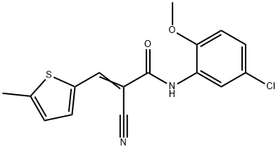 (E)-N-(5-chloro-2-methoxyphenyl)-2-cyano-3-(5-methylthiophen-2-yl)prop-2-enamide Structure