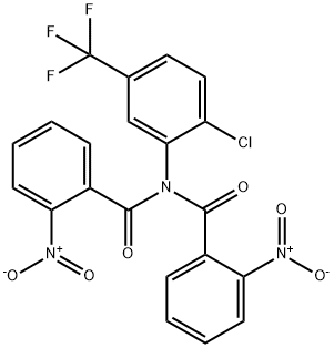 N-[2-chloro-5-(trifluoromethyl)phenyl]-2-nitro-N-(2-nitrobenzoyl)benzamide 结构式
