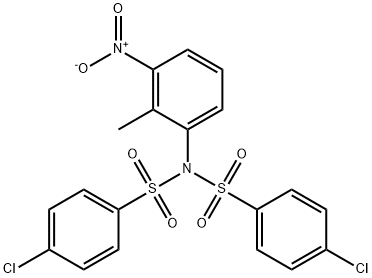 4-chloro-N-(4-chlorophenyl)sulfonyl-N-(2-methyl-3-nitrophenyl)benzenesulfonamide 化学構造式