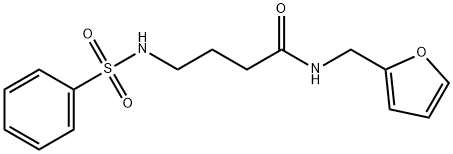 4-(benzenesulfonamido)-N-(furan-2-ylmethyl)butanamide 化学構造式