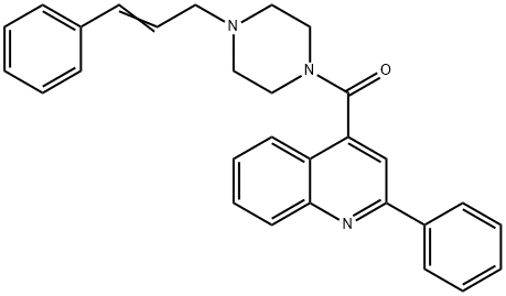 [4-[(E)-3-phenylprop-2-enyl]piperazin-1-yl]-(2-phenylquinolin-4-yl)methanone Structure