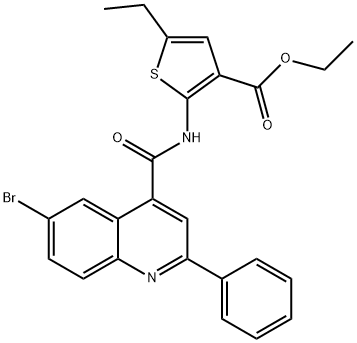 ethyl 2-[(6-bromo-2-phenylquinoline-4-carbonyl)amino]-5-ethylthiophene-3-carboxylate Struktur