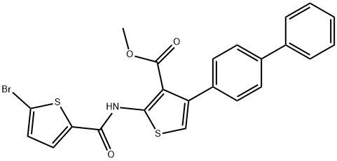 methyl 2-[(5-bromothiophene-2-carbonyl)amino]-4-(4-phenylphenyl)thiophene-3-carboxylate Struktur