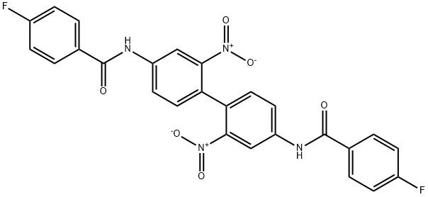 4-fluoro-N-[4-[4-[(4-fluorobenzoyl)amino]-2-nitrophenyl]-3-nitrophenyl]benzamide 化学構造式