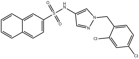 N-[1-[(2,4-dichlorophenyl)methyl]pyrazol-4-yl]naphthalene-2-sulfonamide Structure