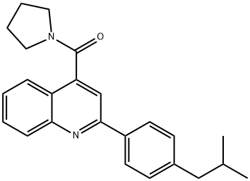 [2-[4-(2-methylpropyl)phenyl]quinolin-4-yl]-pyrrolidin-1-ylmethanone Struktur