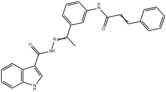 N-[(E)-1-[3-[[(E)-3-phenylprop-2-enoyl]amino]phenyl]ethylideneamino]-1H-indole-3-carboxamide Structure