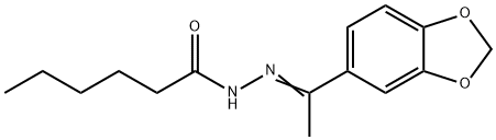 N-[(E)-1-(1,3-benzodioxol-5-yl)ethylideneamino]hexanamide 化学構造式