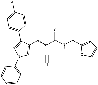 525576-11-8 (Z)-3-[3-(4-chlorophenyl)-1-phenylpyrazol-4-yl]-2-cyano-N-(furan-2-ylmethyl)prop-2-enamide