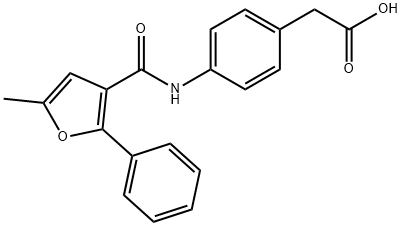 2-[4-[(5-methyl-2-phenylfuran-3-carbonyl)amino]phenyl]acetic acid Structure