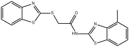 2-(1,3-benzothiazol-2-ylsulfanyl)-N-(4-methyl-1,3-benzothiazol-2-yl)acetamide Struktur