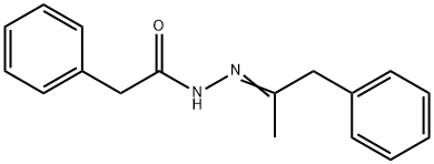 2-phenyl-N-[(E)-1-phenylpropan-2-ylideneamino]acetamide 结构式