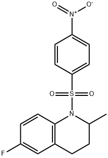 6-fluoro-2-methyl-1-(4-nitrophenyl)sulfonyl-3,4-dihydro-2H-quinoline Struktur