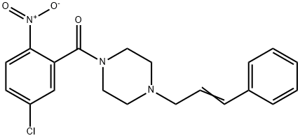 (5-chloro-2-nitrophenyl)-[4-[(E)-3-phenylprop-2-enyl]piperazin-1-yl]methanone 结构式