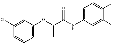 2-(3-chlorophenoxy)-N-(3,4-difluorophenyl)propanamide 化学構造式