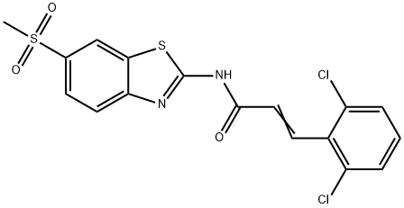 (E)-3-(2,6-dichlorophenyl)-N-(6-methylsulfonyl-1,3-benzothiazol-2-yl)prop-2-enamide 结构式