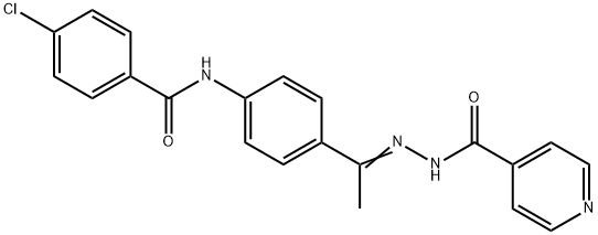 N-[(Z)-1-[4-[(4-chlorobenzoyl)amino]phenyl]ethylideneamino]pyridine-4-carboxamide 化学構造式