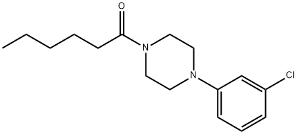 1-[4-(3-chlorophenyl)piperazin-1-yl]hexan-1-one 化学構造式