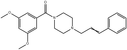 (3,5-dimethoxyphenyl)-[4-[(E)-3-phenylprop-2-enyl]piperazin-1-yl]methanone 化学構造式