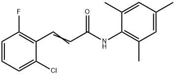 (E)-3-(2-chloro-6-fluorophenyl)-N-(2,4,6-trimethylphenyl)prop-2-enamide 化学構造式