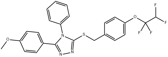 3-(4-methoxyphenyl)-4-phenyl-5-[[4-(1,1,2,2-tetrafluoroethoxy)phenyl]methylsulfanyl]-1,2,4-triazole Struktur