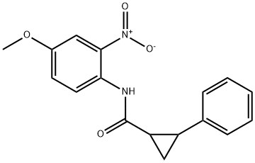 N-(4-methoxy-2-nitrophenyl)-2-phenylcyclopropane-1-carboxamide Struktur