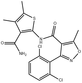 N-(3-carbamoyl-4,5-dimethylthiophen-2-yl)-3-(2,6-dichlorophenyl)-5-methyl-1,2-oxazole-4-carboxamide Structure