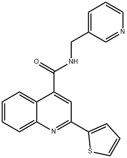N-(pyridin-3-ylmethyl)-2-thiophen-2-ylquinoline-4-carboxamide 化学構造式