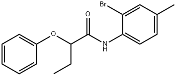 N-(2-bromo-4-methylphenyl)-2-phenoxybutanamide,544658-55-1,结构式