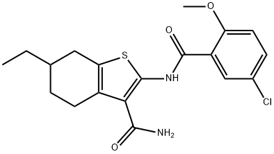 2-[(5-chloro-2-methoxybenzoyl)amino]-6-ethyl-4,5,6,7-tetrahydro-1-benzothiophene-3-carboxamide Structure