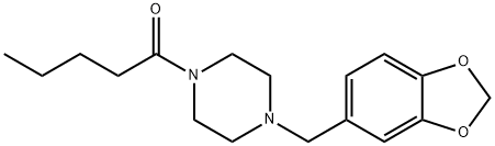1-[4-(1,3-benzodioxol-5-ylmethyl)piperazin-1-yl]pentan-1-one Struktur