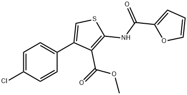 methyl 4-(4-chlorophenyl)-2-(furan-2-carbonylamino)thiophene-3-carboxylate Structure