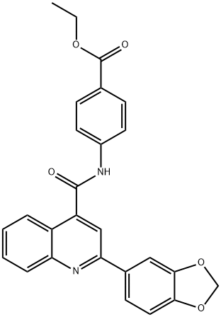 ethyl 4-[[2-(1,3-benzodioxol-5-yl)quinoline-4-carbonyl]amino]benzoate Structure