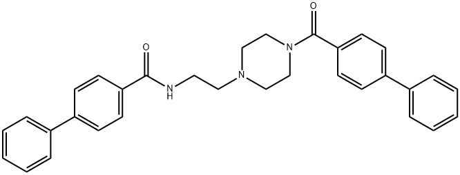4-phenyl-N-[2-[4-(4-phenylbenzoyl)piperazin-1-yl]ethyl]benzamide 结构式