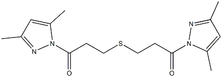1-(3,5-dimethylpyrazol-1-yl)-3-[3-(3,5-dimethylpyrazol-1-yl)-3-oxopropyl]sulfanylpropan-1-one 化学構造式