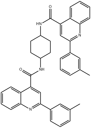 2-(3-methylphenyl)-N-[4-[[2-(3-methylphenyl)quinoline-4-carbonyl]amino]cyclohexyl]quinoline-4-carboxamide 化学構造式