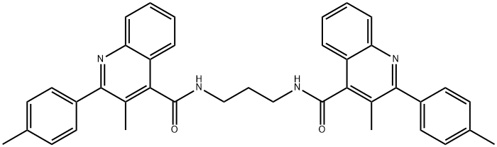 3-methyl-N-[3-[[3-methyl-2-(4-methylphenyl)quinoline-4-carbonyl]amino]propyl]-2-(4-methylphenyl)quinoline-4-carboxamide Structure