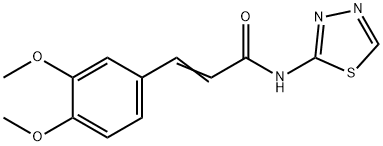 (E)-3-(3,4-dimethoxyphenyl)-N-(1,3,4-thiadiazol-2-yl)prop-2-enamide 化学構造式