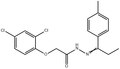 2-(2,4-dichlorophenoxy)-N-[(E)-1-(4-methylphenyl)propylideneamino]acetamide Struktur