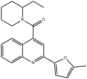 (2-ethylpiperidin-1-yl)-[2-(5-methylfuran-2-yl)quinolin-4-yl]methanone 化学構造式