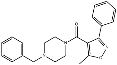 (4-benzylpiperazin-1-yl)-(5-methyl-3-phenyl-1,2-oxazol-4-yl)methanone Structure