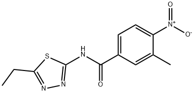 N-(5-ethyl-1,3,4-thiadiazol-2-yl)-3-methyl-4-nitrobenzamide 结构式