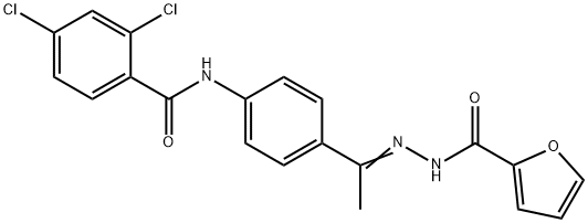 N-[(Z)-1-[4-[(2,4-dichlorobenzoyl)amino]phenyl]ethylideneamino]furan-2-carboxamide,549539-99-3,结构式